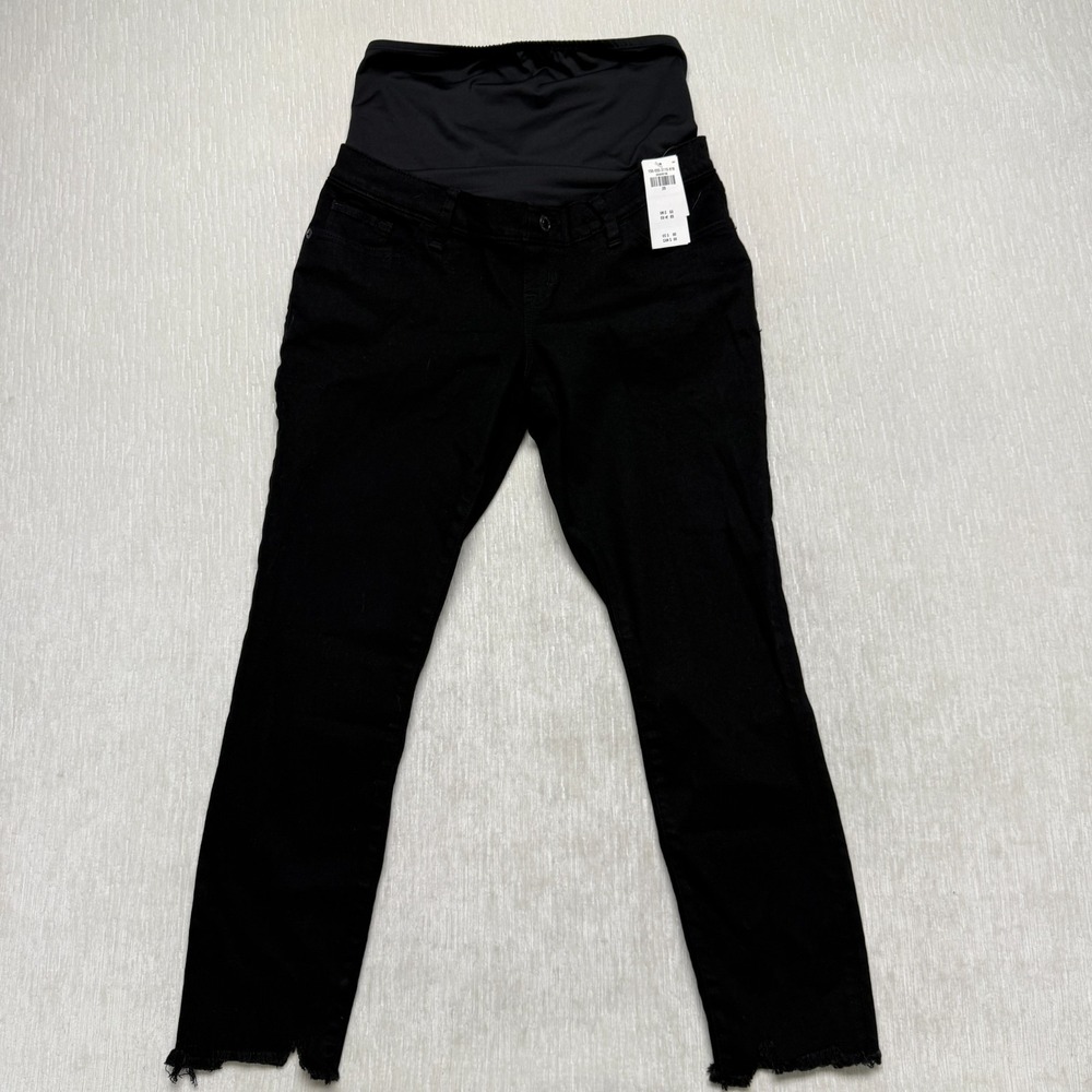 Abercrombie & Fitch Maternity Super Skinny Ankle Jeans Womens 8/29 Black Raw Hem